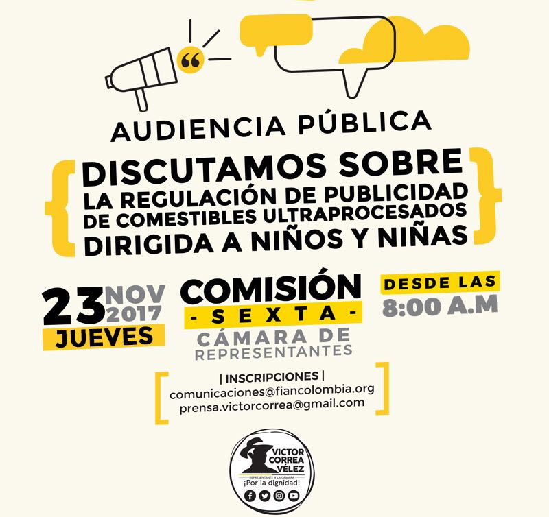 Discutamos sobre la regulación de la publicidad de Comestibles Ultraprocesados contra niñas, niños y adolescentes de Colombia