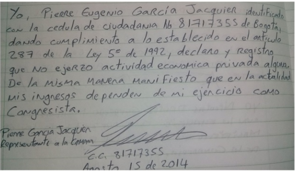 Registro de Interés - Pierre Eugenio García Jacquier 