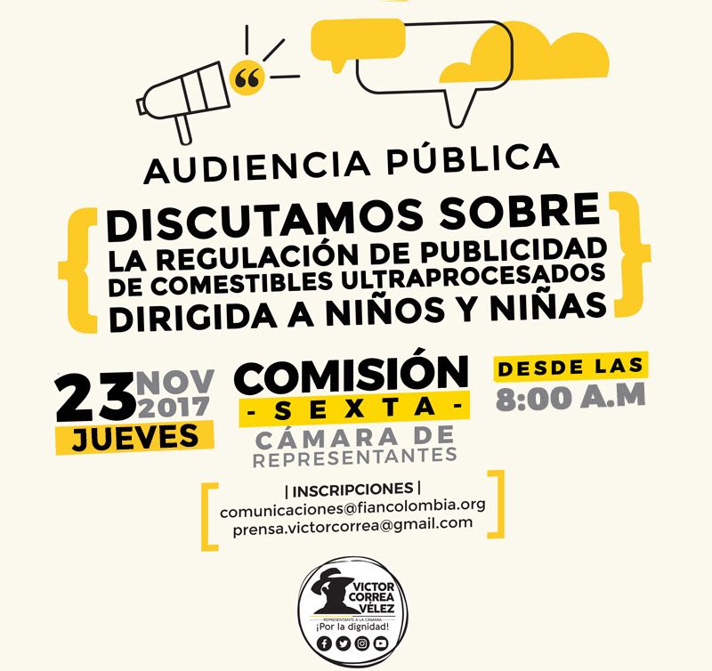 Discutamos sobre la regulación de la publicidad de Comestibles Ultraprocesados contra niñas, niños y adolescentes de Colombia